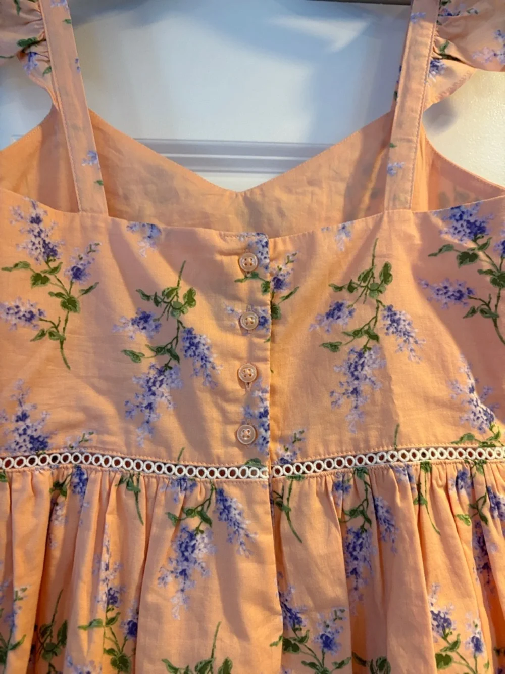 Janie and Jack Peach Floral Girls' Sundress - Picture 5 of 7